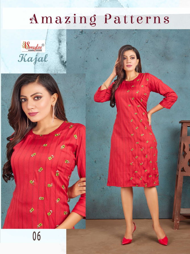 Kajal By Rung Rayon Embroidery Kurtis Catalog